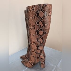 Gianni Bini Kellbie Snake Print Leather Boots